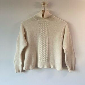 Cozy Cream Cable Knit Turtleneck Sweater
